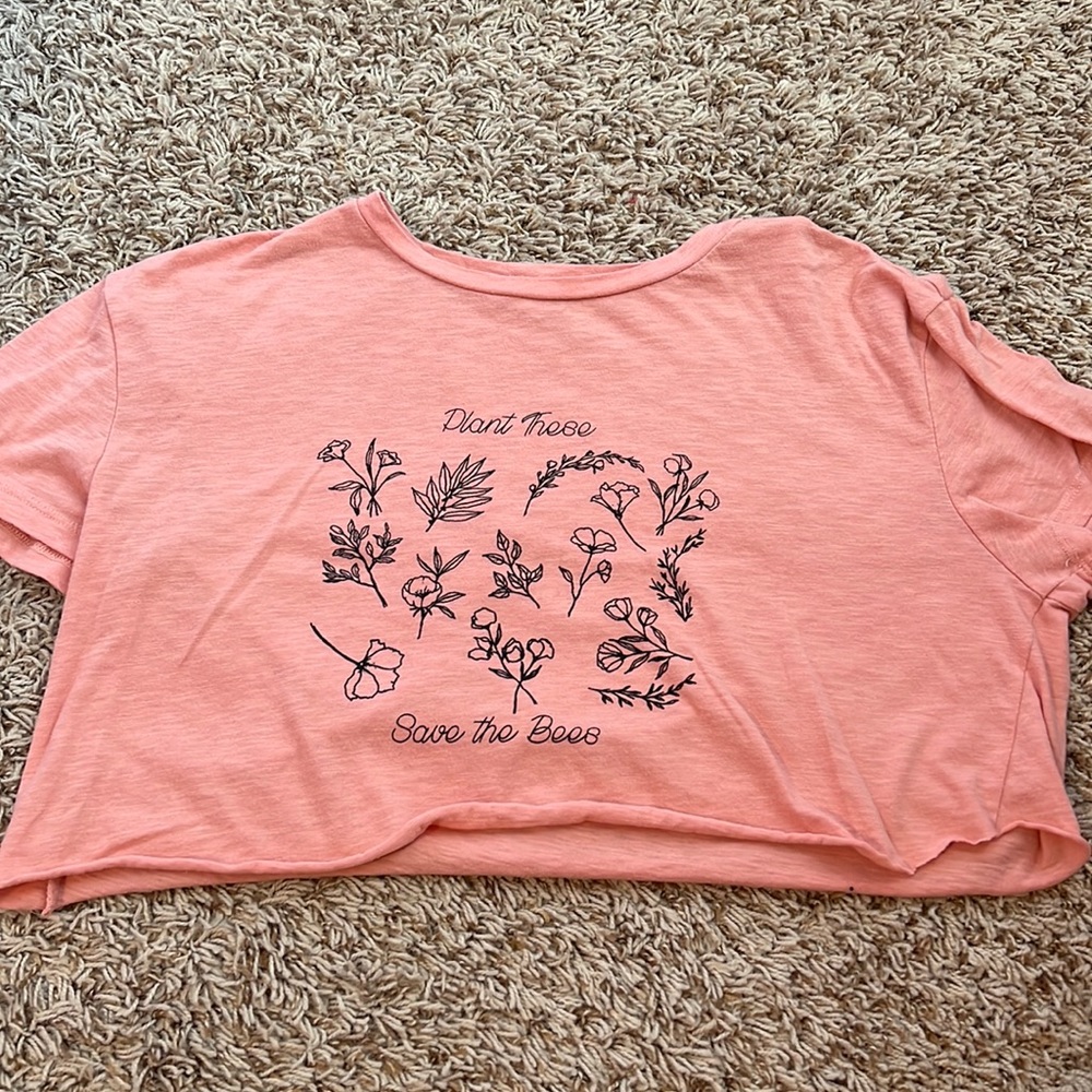 pink, save the bees, crop top